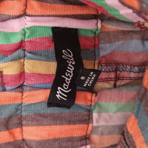Madewell Paperbag Shorts in Rainbow Stripe - Picture 14 of 15